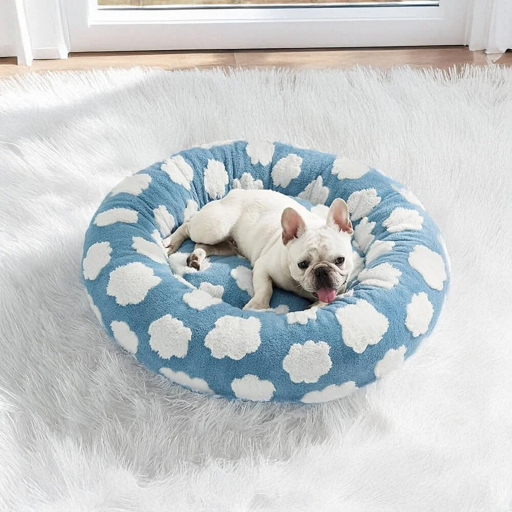 Cama para mascotas Snuggle Floral de tablero de ajedrez