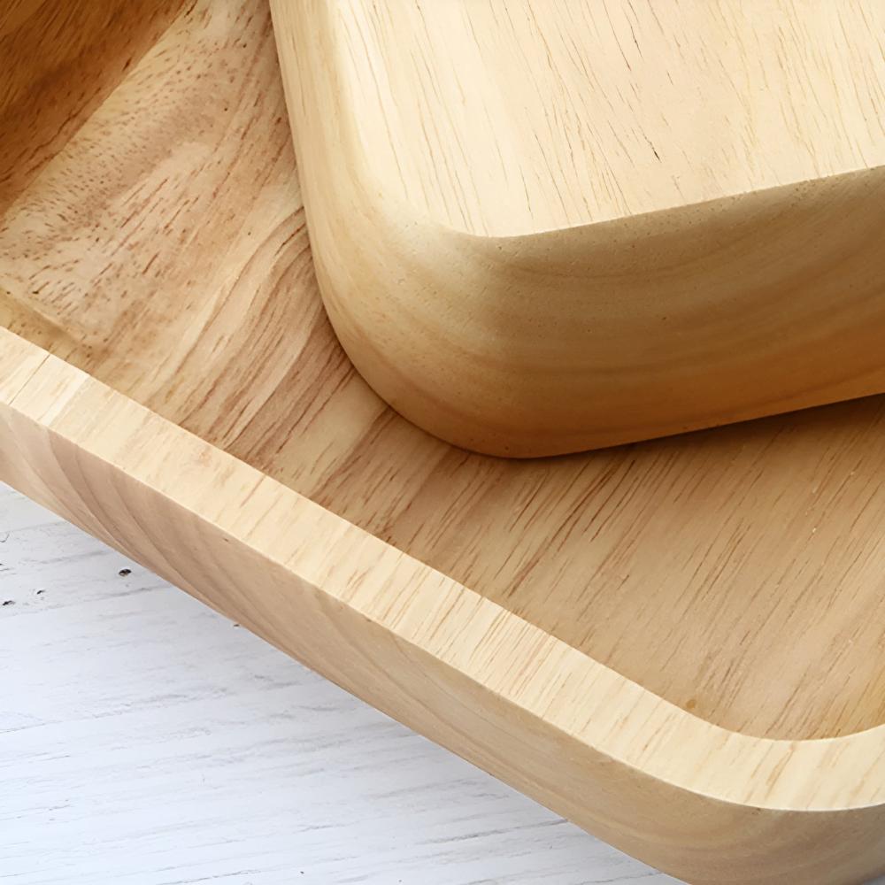 Natürliche Holzschale, quadratisch