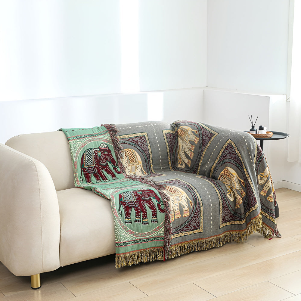 Bohemian Elefantenmuster Quasten-Decke