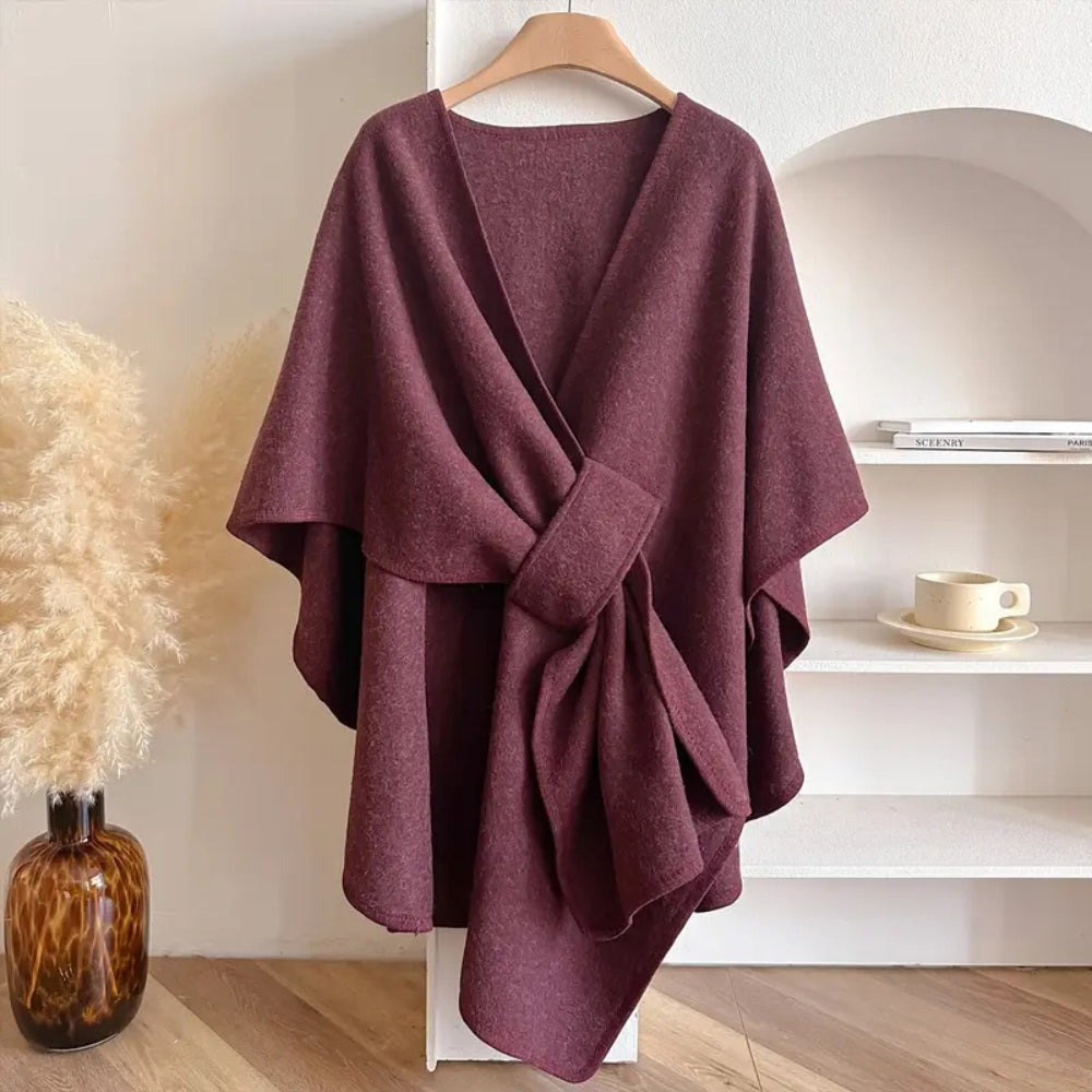 Luxuriöser Poncho Winddichter Schal-Mantel
