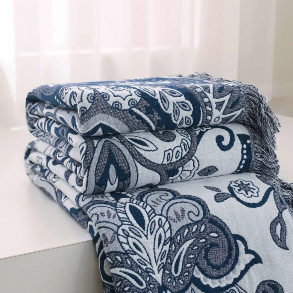 Manta de Algodón con Flecos Paisley Dream