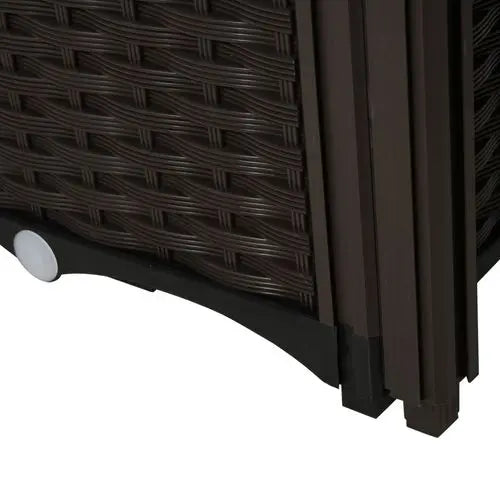 Raised Plastic Planter Box – Self-Draining Rattan-Style Design for Outdoor Gardening