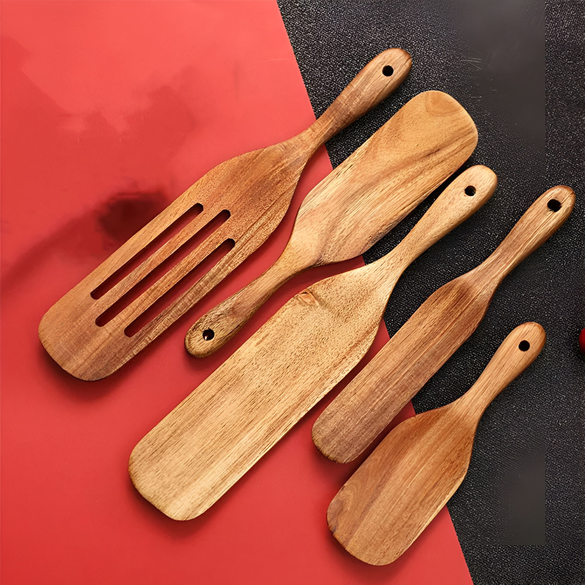 Antihaft Holz Spatel Set