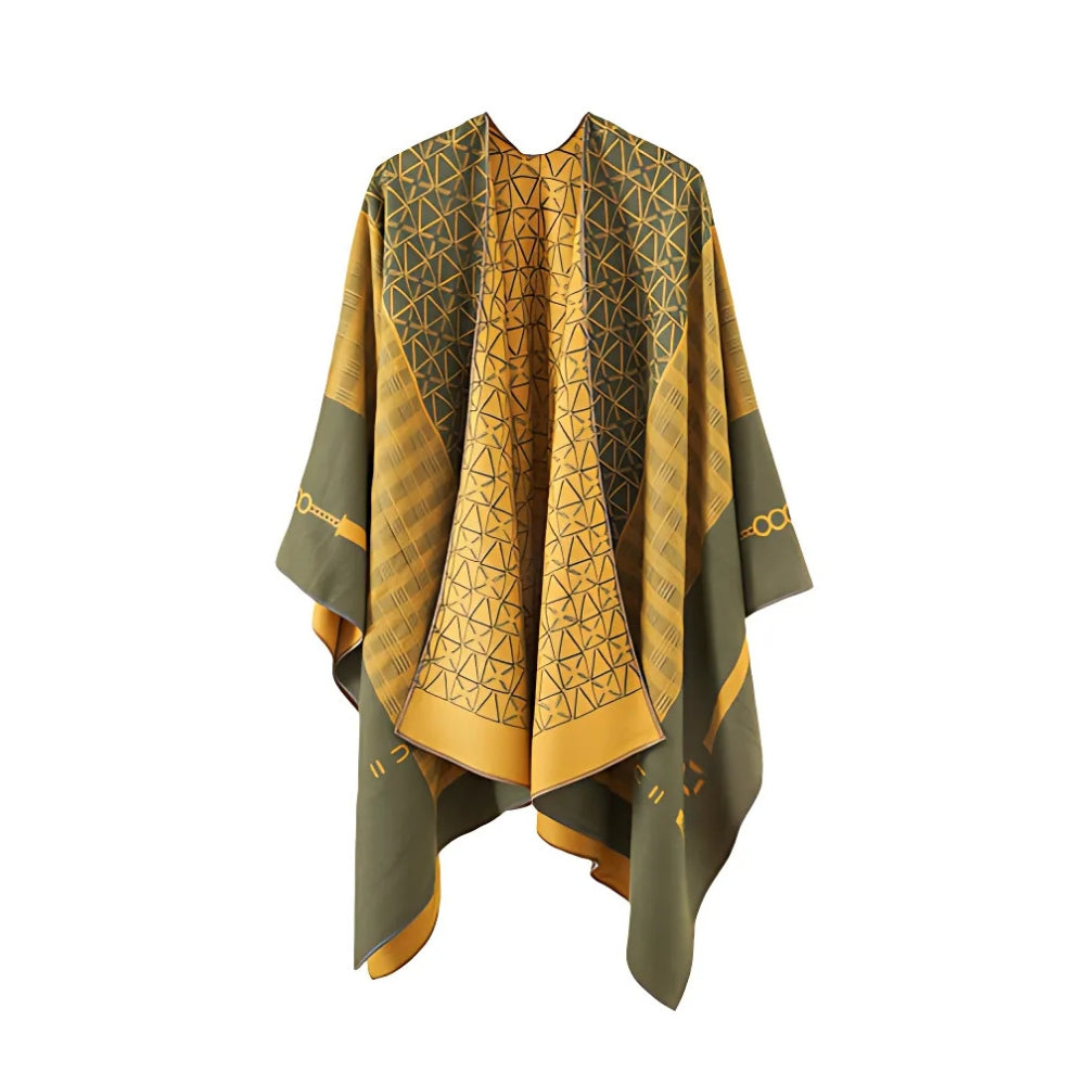 Auron Geometrischer Acryl-Poncho-Schal