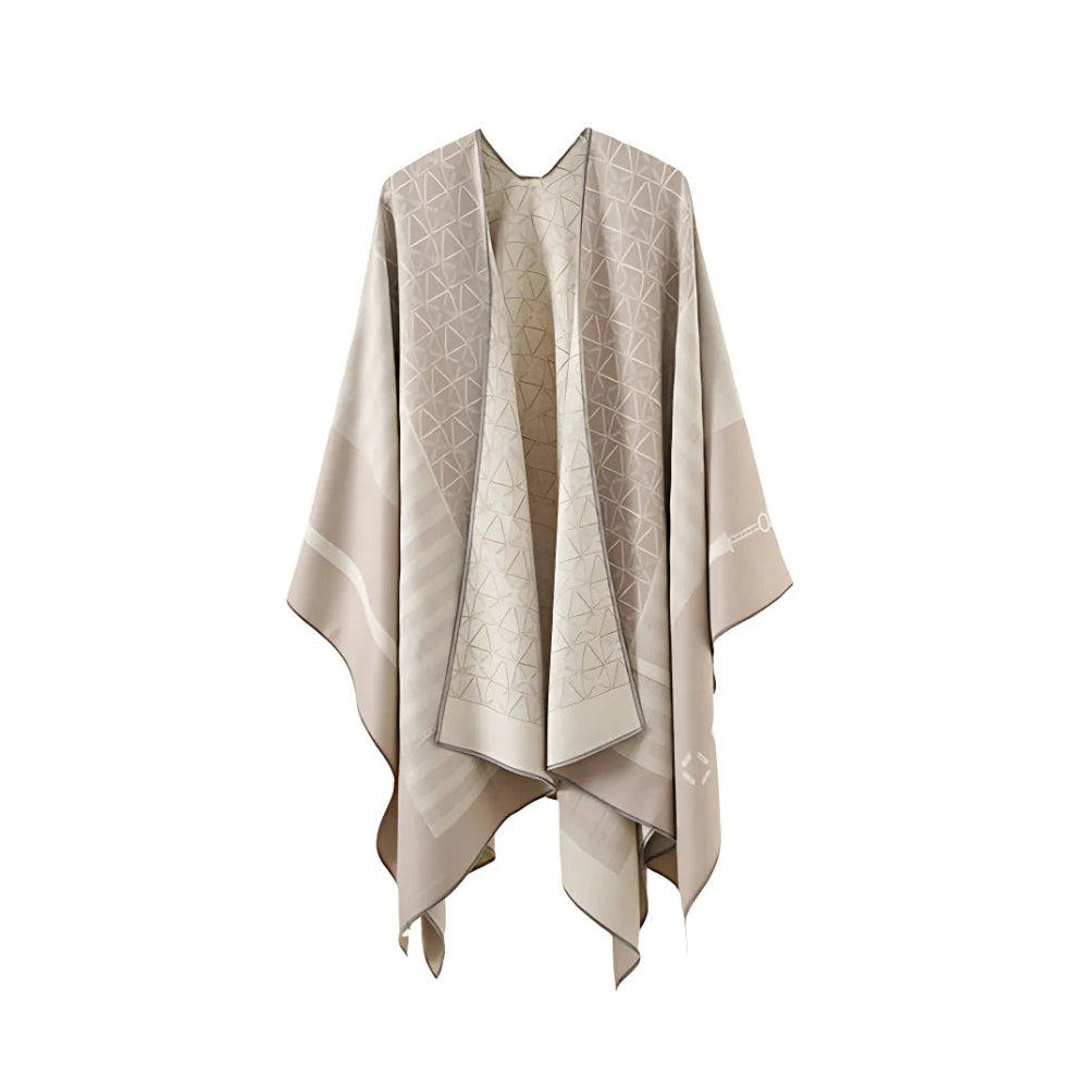 Auron Geometrischer Acryl-Poncho-Schal