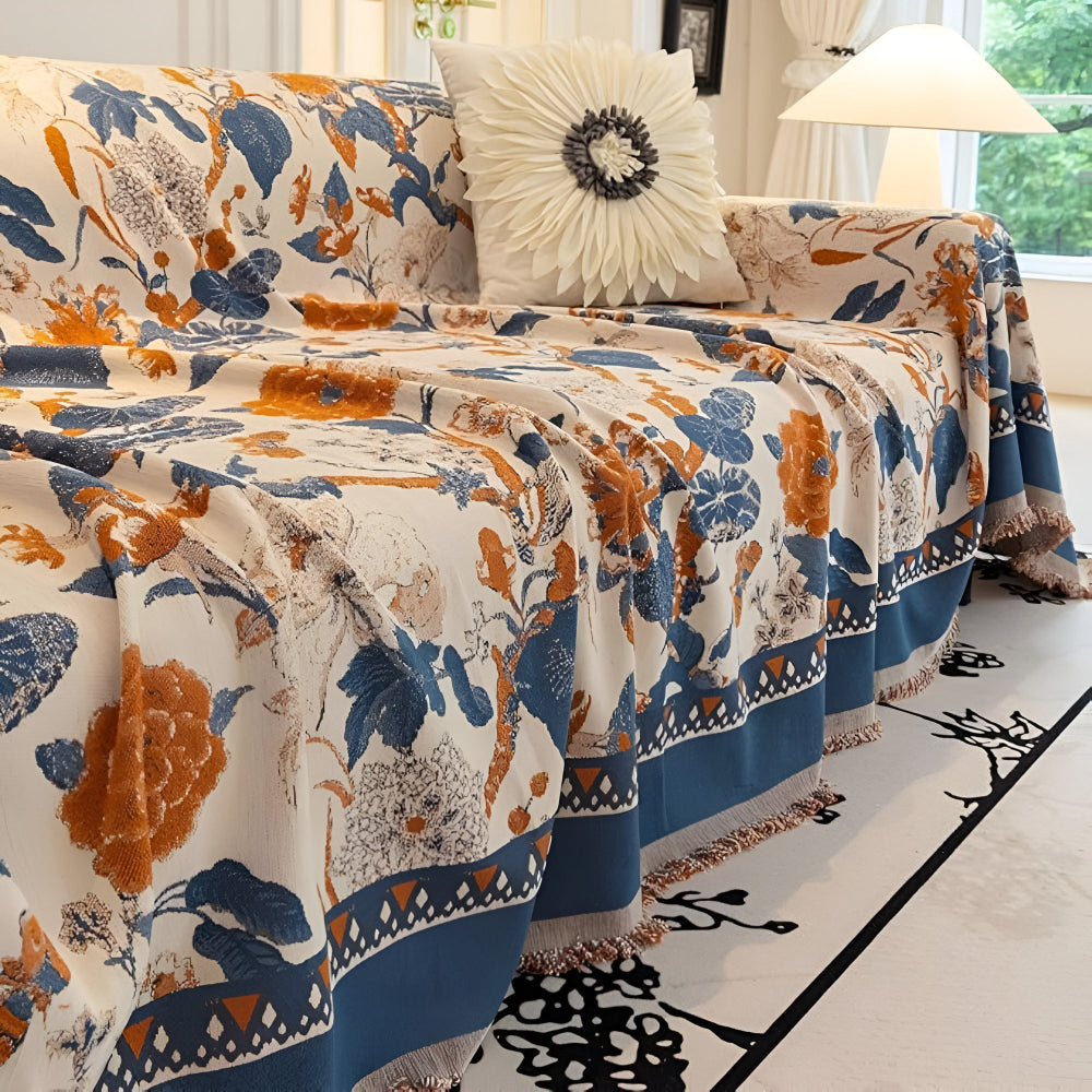 Funda de sofá jacquard Autumn Vines