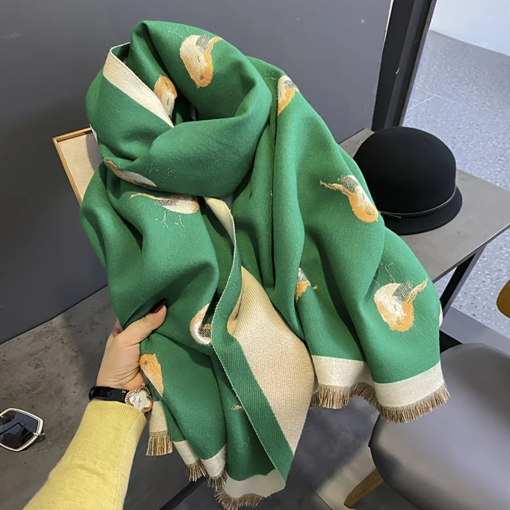 Aviary Atmungsaktiver Vogel-Jacquard-Schal