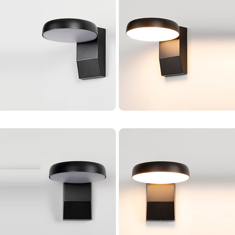 Modern Minimalist Waterproof Rotatable Aluminum PC Square Round LED Wall Sconce Lamp For Outdoor Patio