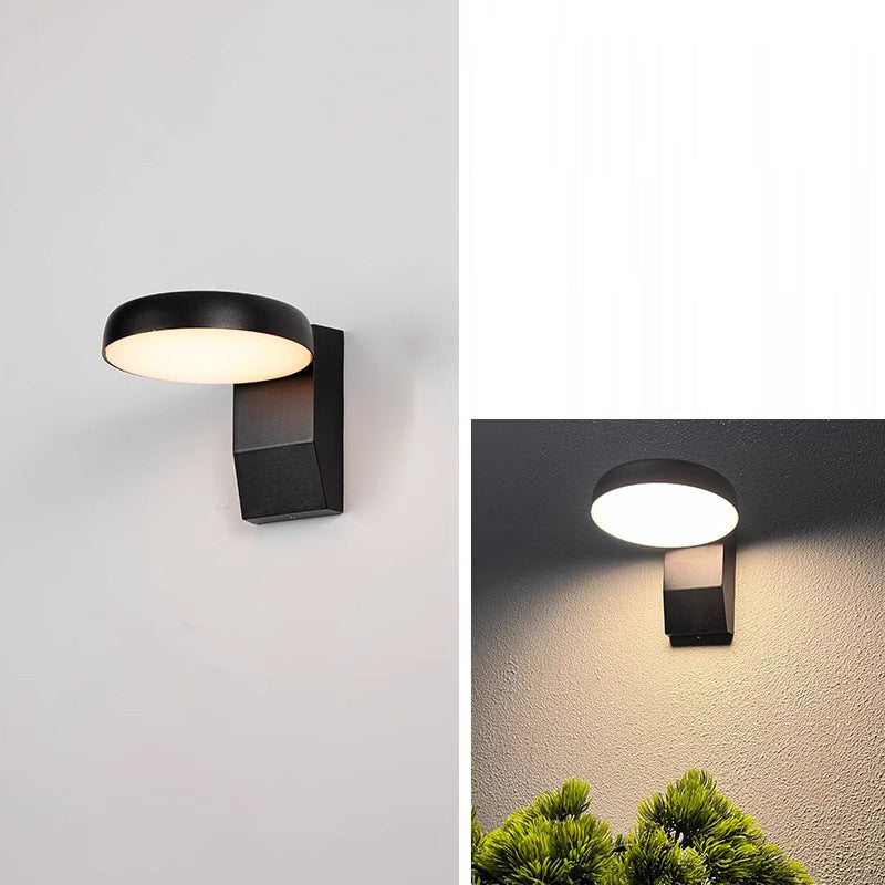 Modern Minimalist Waterproof Rotatable Aluminum PC Square Round LED Wall Sconce Lamp For Outdoor Patio