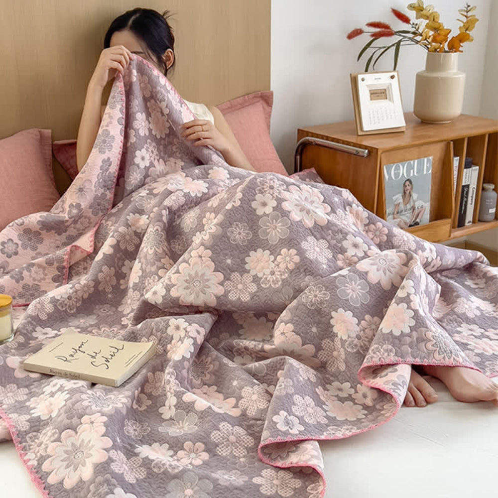 Bavlněná mušelínová deka Reverie Floral