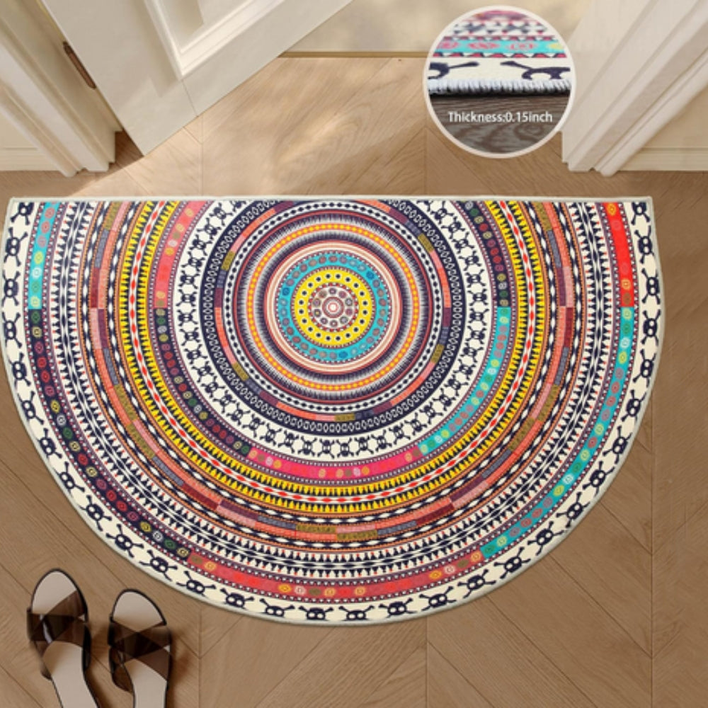 Bohemian Halbkreis Mandala-Teppich