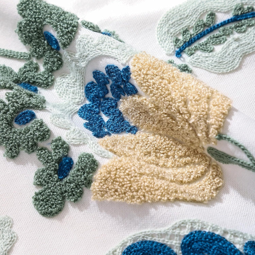Funda de Cojín Acolchada Floral de Estilo Campestre Denza