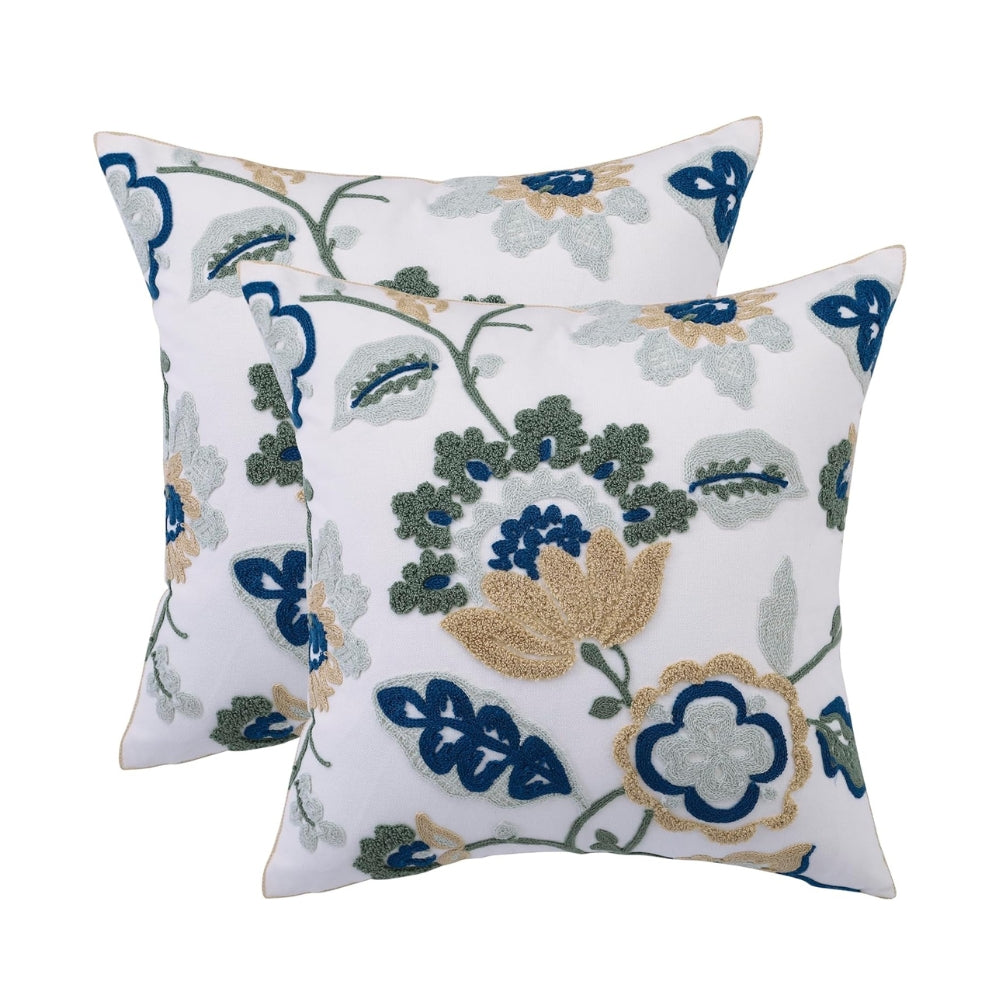 Funda de Cojín Acolchada Floral de Estilo Campestre Denza