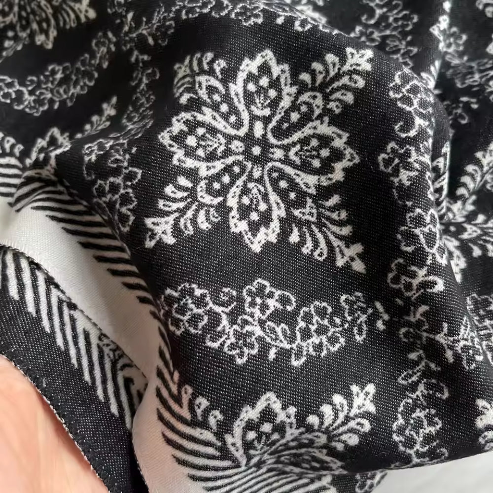 Bufanda chal con estampado damasco Elara