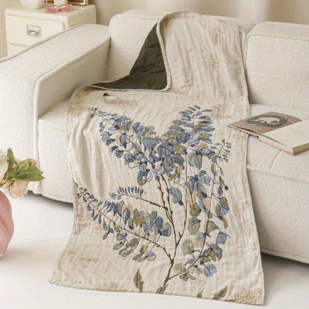 Elegantní koupelnová deka s květinovým potiskem