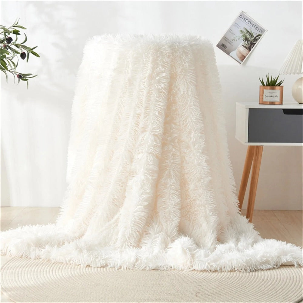 Flauschige Kunstfell Decke