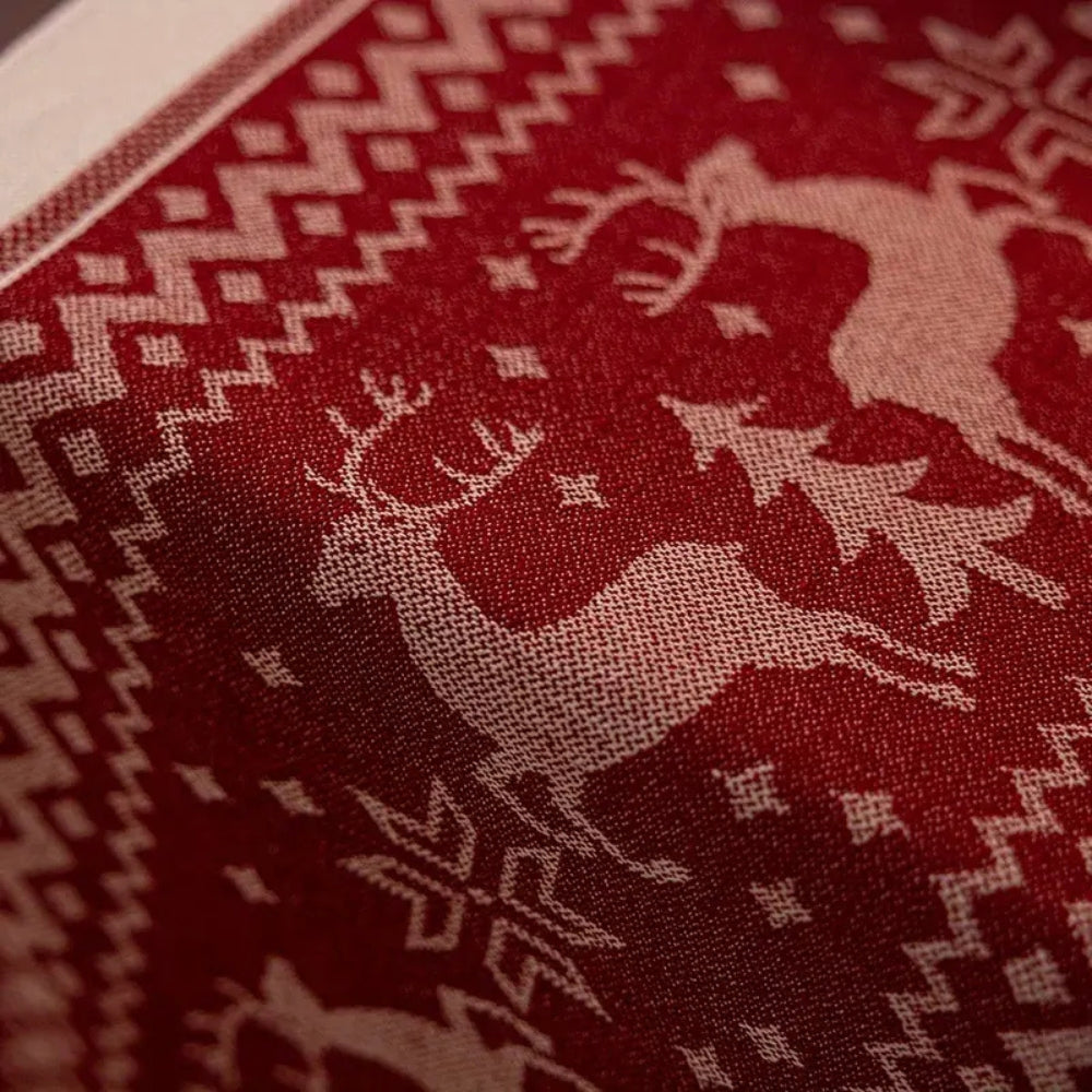 Festive Christmas Elk Table Runner