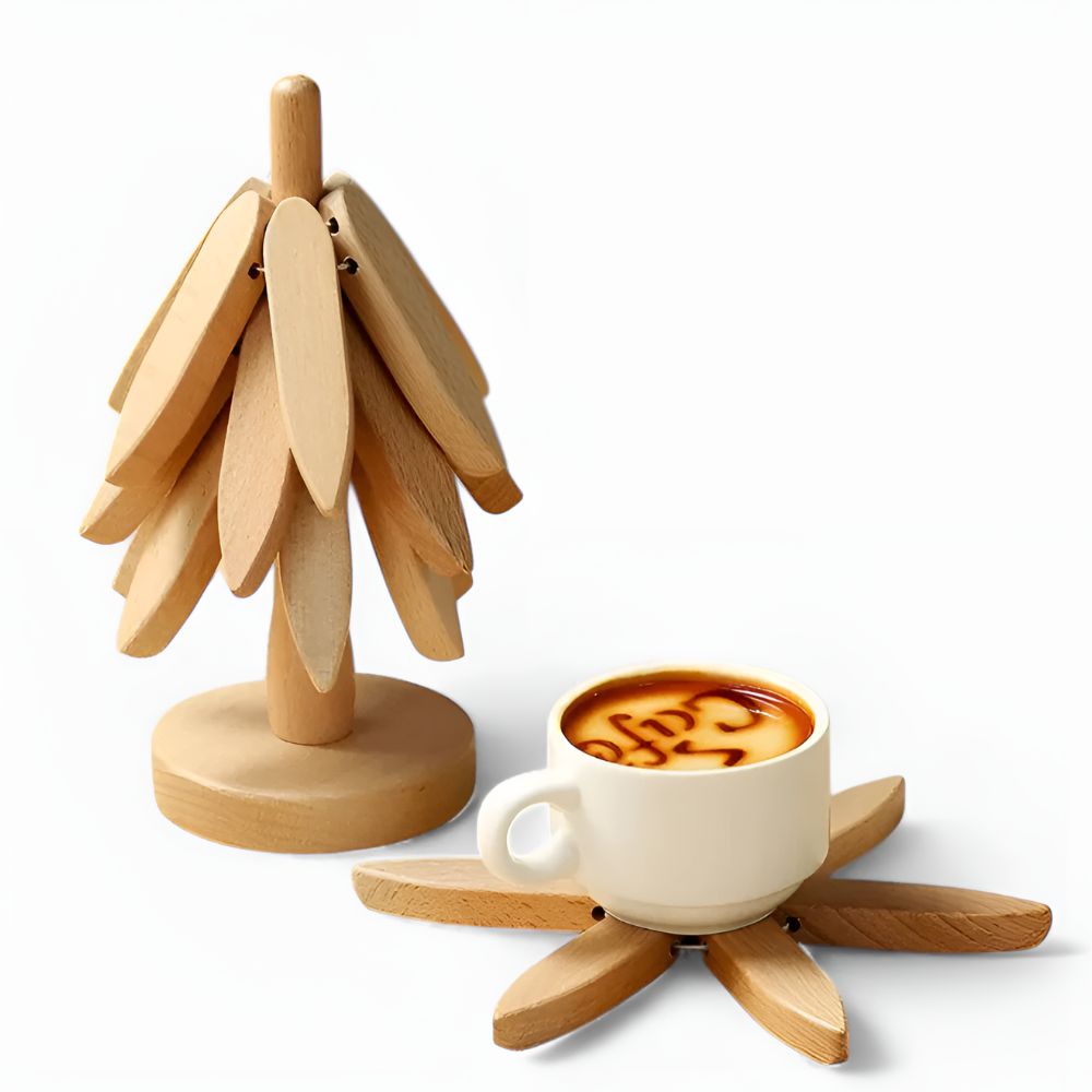 Salvamanteles plegables de madera | Set de 3 piezas