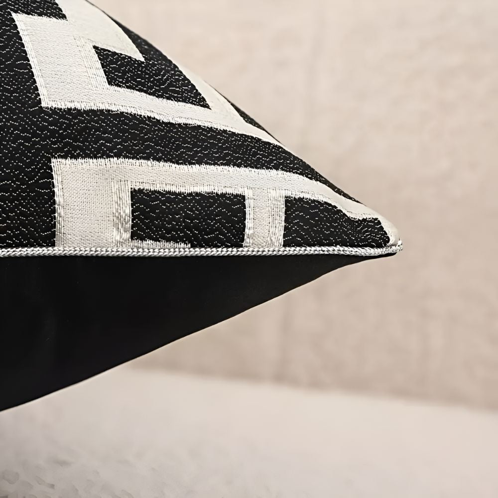 Geometrischer Jacquard Luxus-Kissenbezug