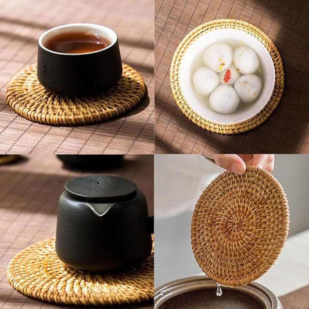 Posavasos Artesanal de Ratán | Set de 6 piezas