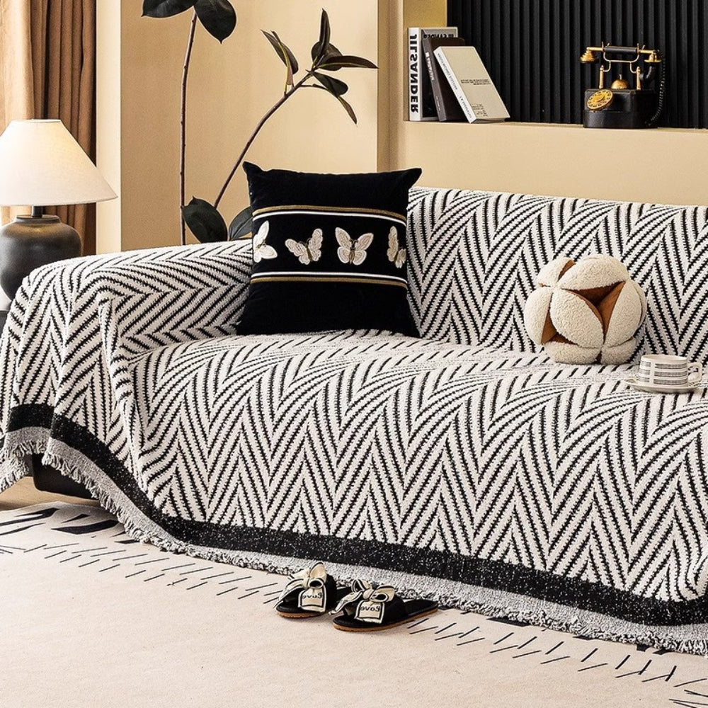 Funda de sofá suave Marella Chevron