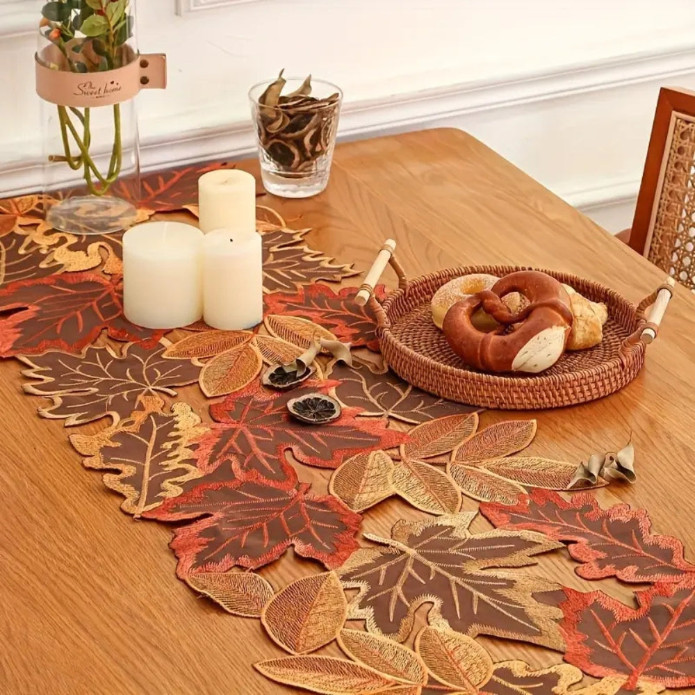Chemin de table Feuilles d'automne pour décoration de salle à manger