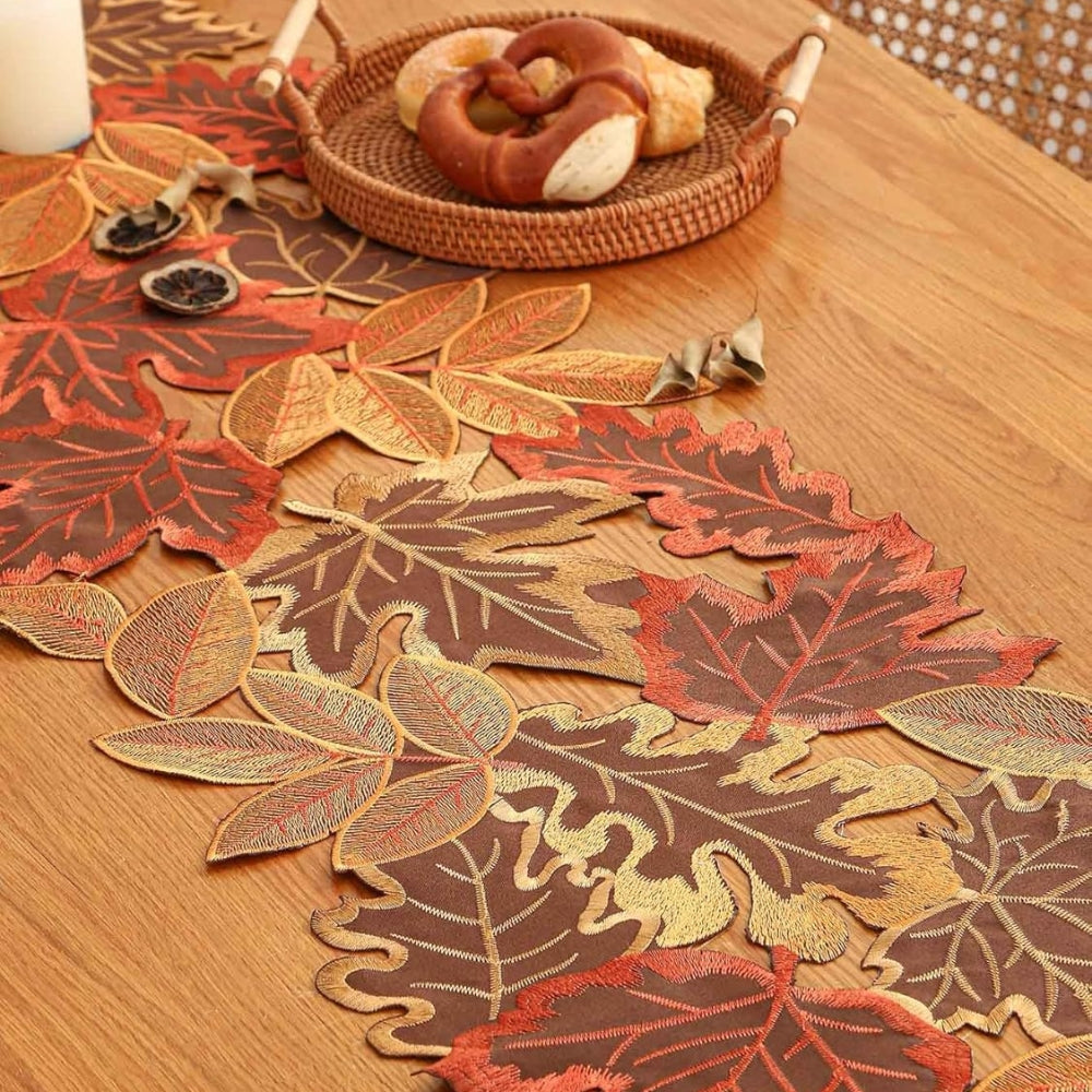 Chemin de table Feuilles d'automne pour décoration de salle à manger