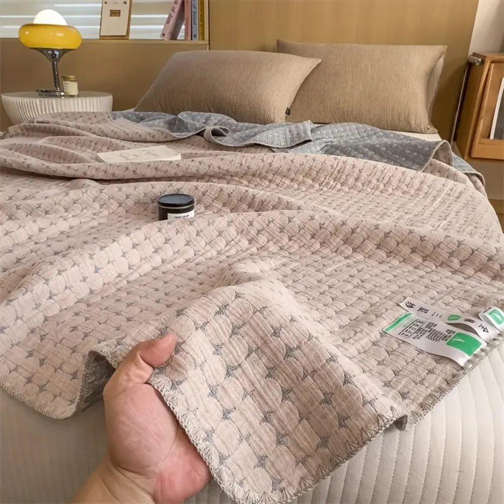Oboustranná bavlněná deka Matelassé Seersucker