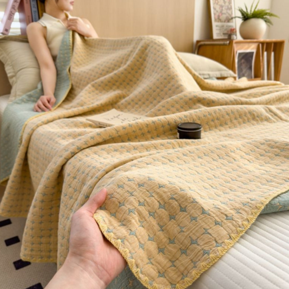Oboustranná bavlněná deka Matelassé Seersucker