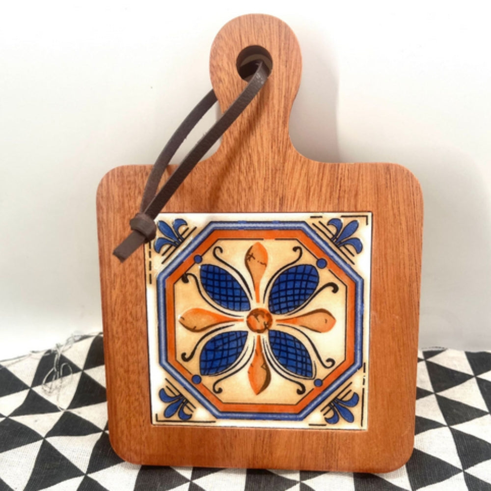 Posavasos Florales Marroquíes de Madera de Ébano