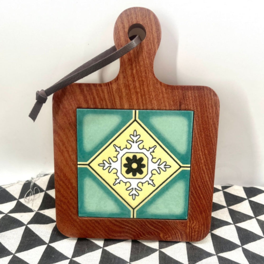 Posavasos Florales Marroquíes de Madera de Ébano