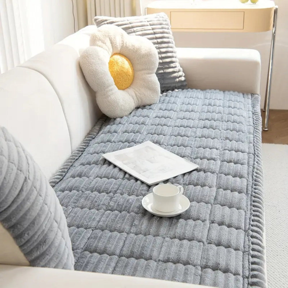 Funda de Sofá con Bordes Plisados y Acolchados