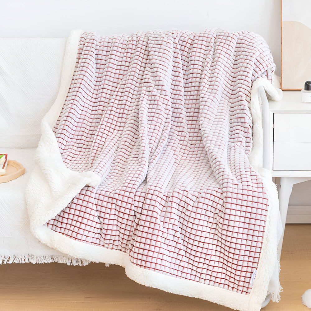 Manta Cálida de Sherpa con Textura de Waffle