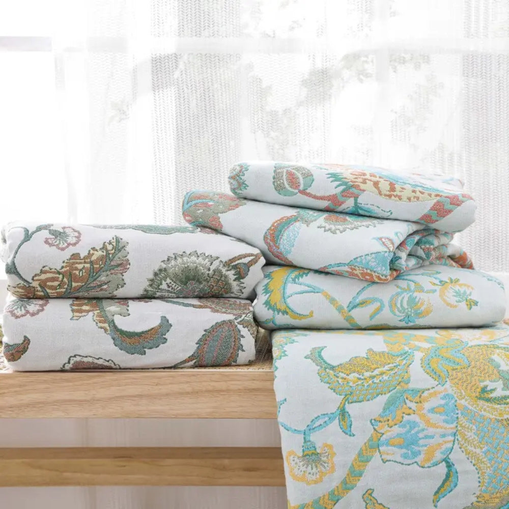 Reverie Floral Quasten Baumwoll-Decke