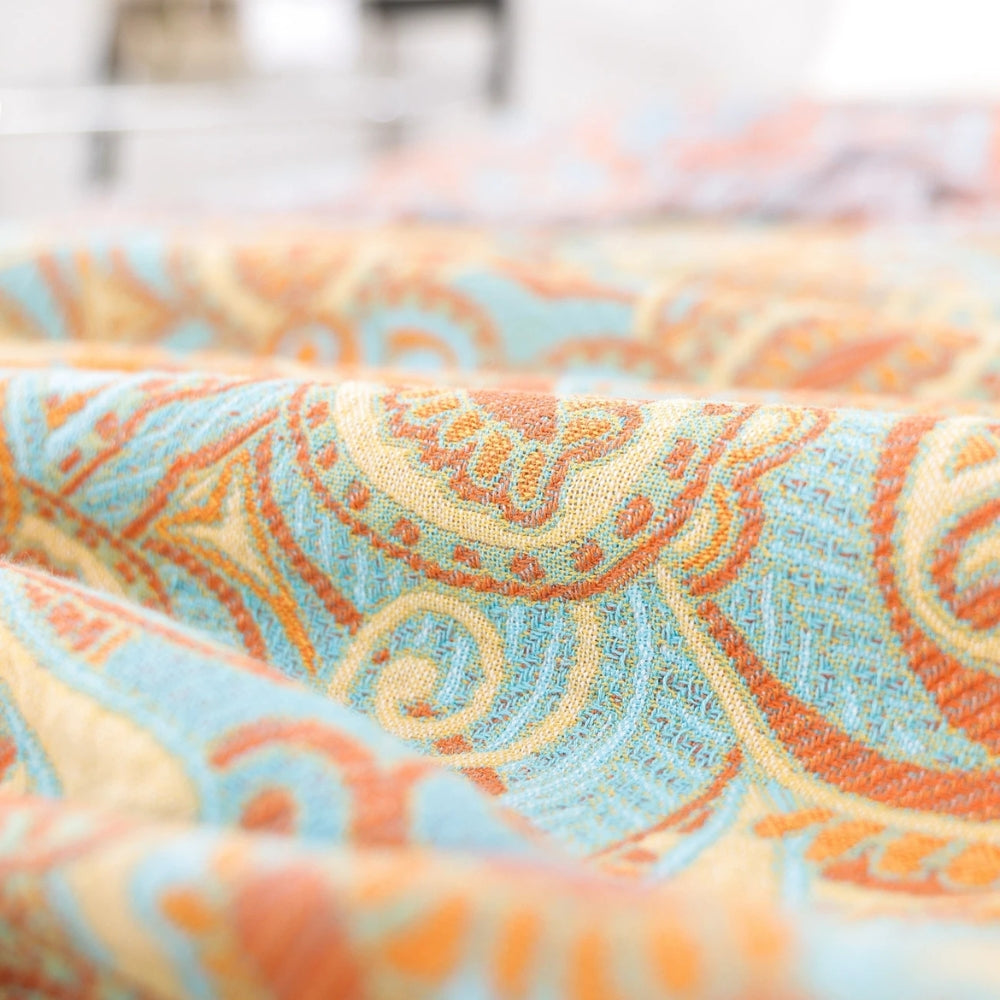 Manta Reversible de Algodón Bohemia con Estampado Paisley