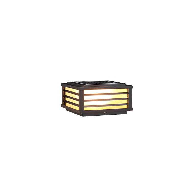 Solar Square Post Head Light Outdoor Patio Waterproof Post Head Light