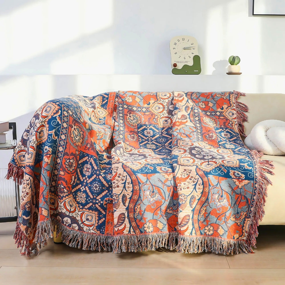 Plaid en Coton Jacquard Floral Solea