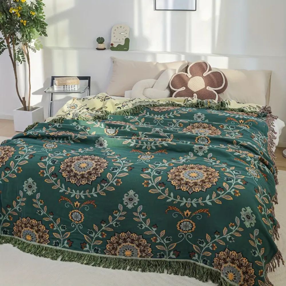 Manta Reversible Vintage Sunfern de Algodón