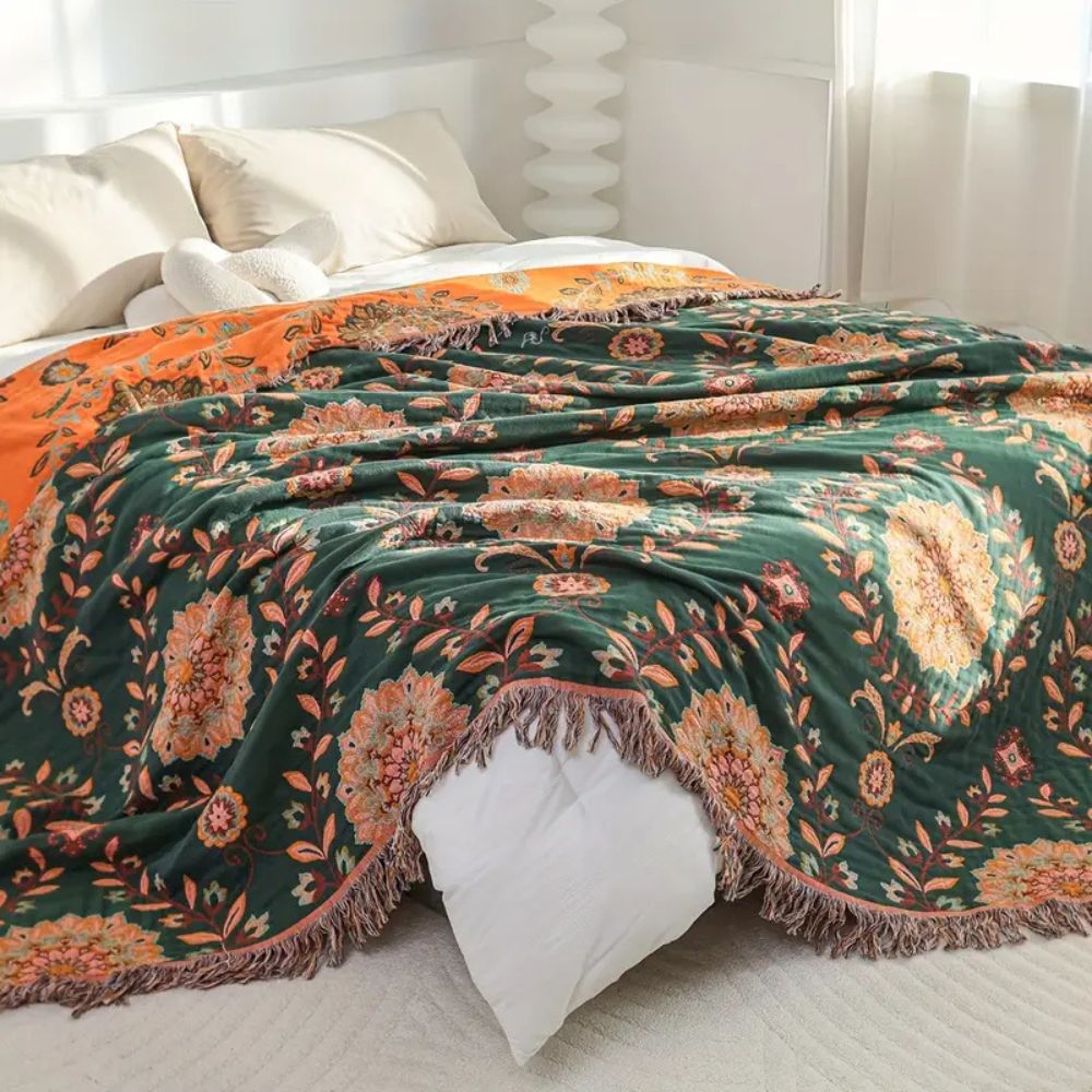 Manta Reversible Vintage Sunfern de Algodón