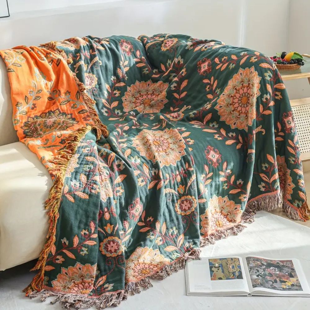 Manta Reversible Vintage Sunfern de Algodón