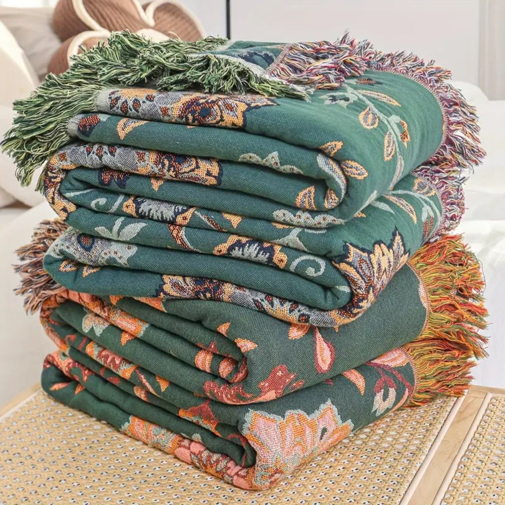 Manta Reversible Vintage Sunfern de Algodón