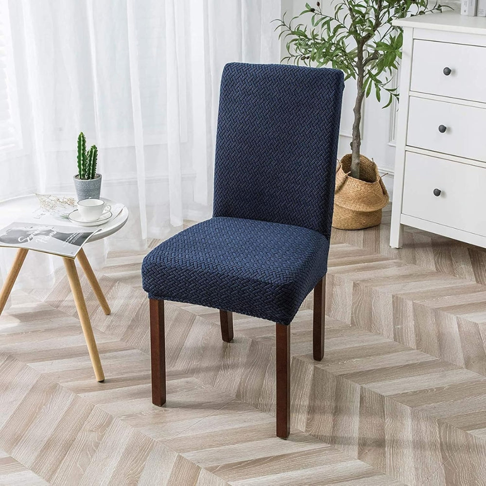 Sylva Jacquard Samt Stretch Stuhlhusse für Esszimmerstühle