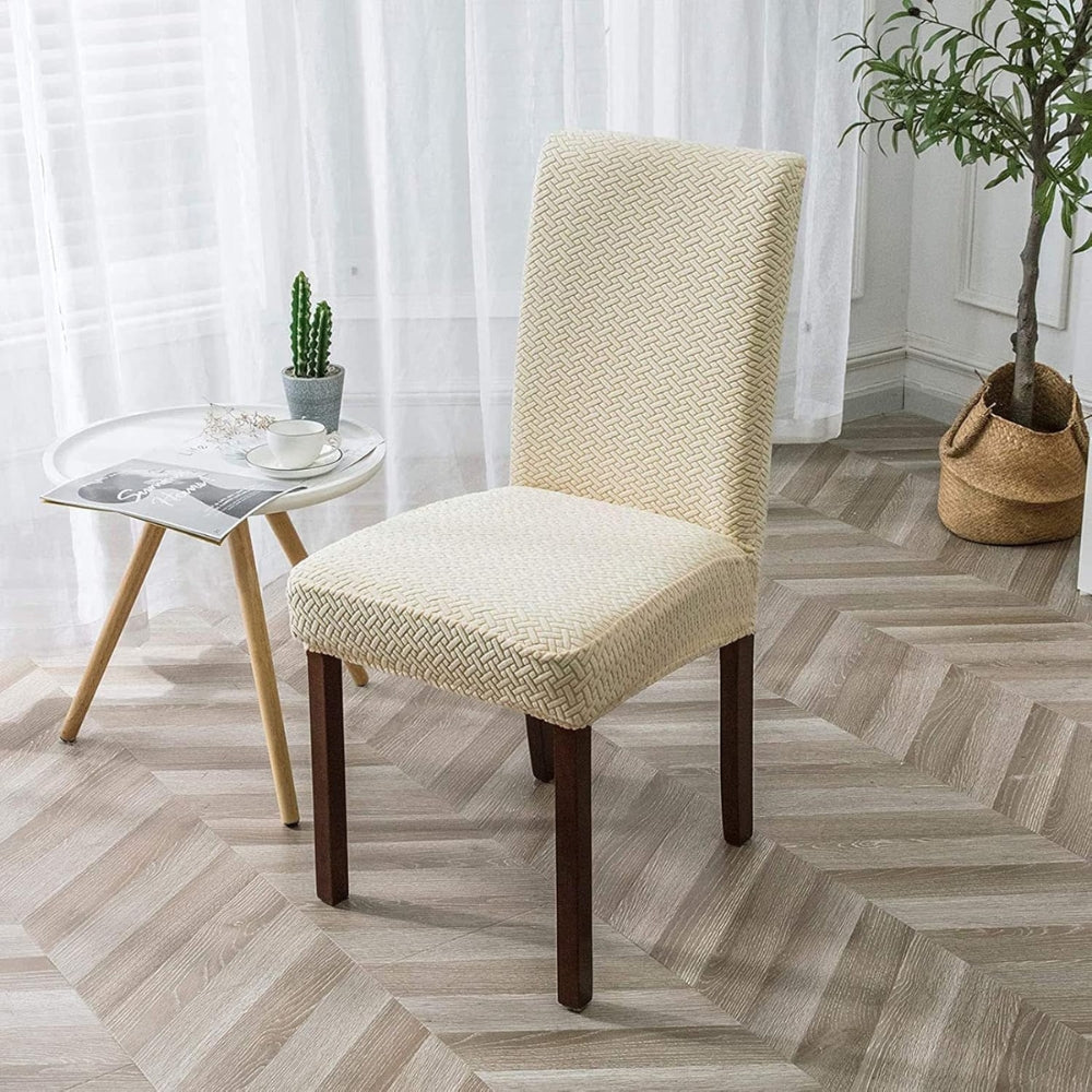 Sylva Jacquard Samt Stretch Stuhlhusse für Esszimmerstühle