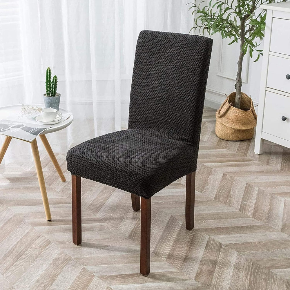 Sylva Jacquard Samt Stretch Stuhlhusse für Esszimmerstühle