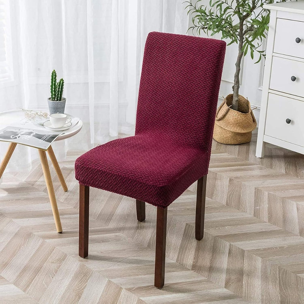 Sylva Jacquard Samt Stretch Stuhlhusse für Esszimmerstühle