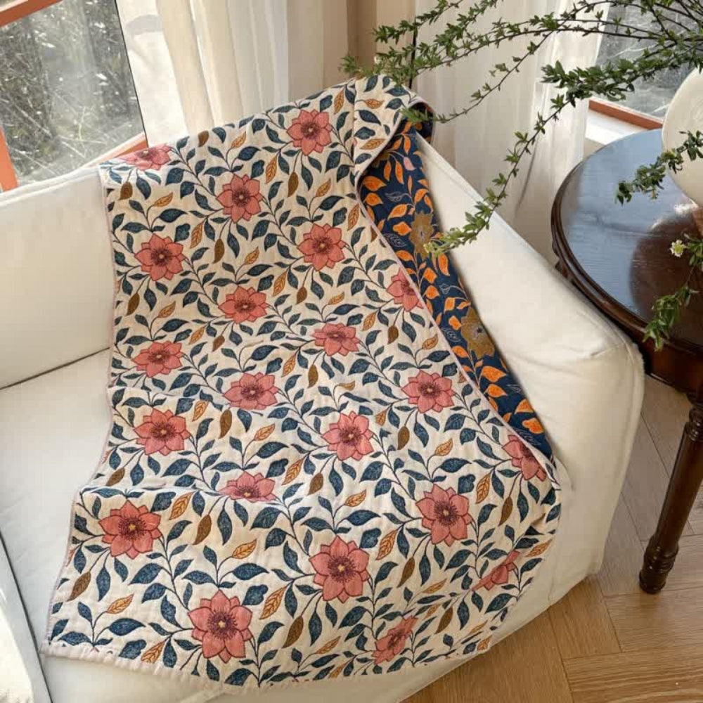 Tavira Floral Leaf Cotton Bath Towel