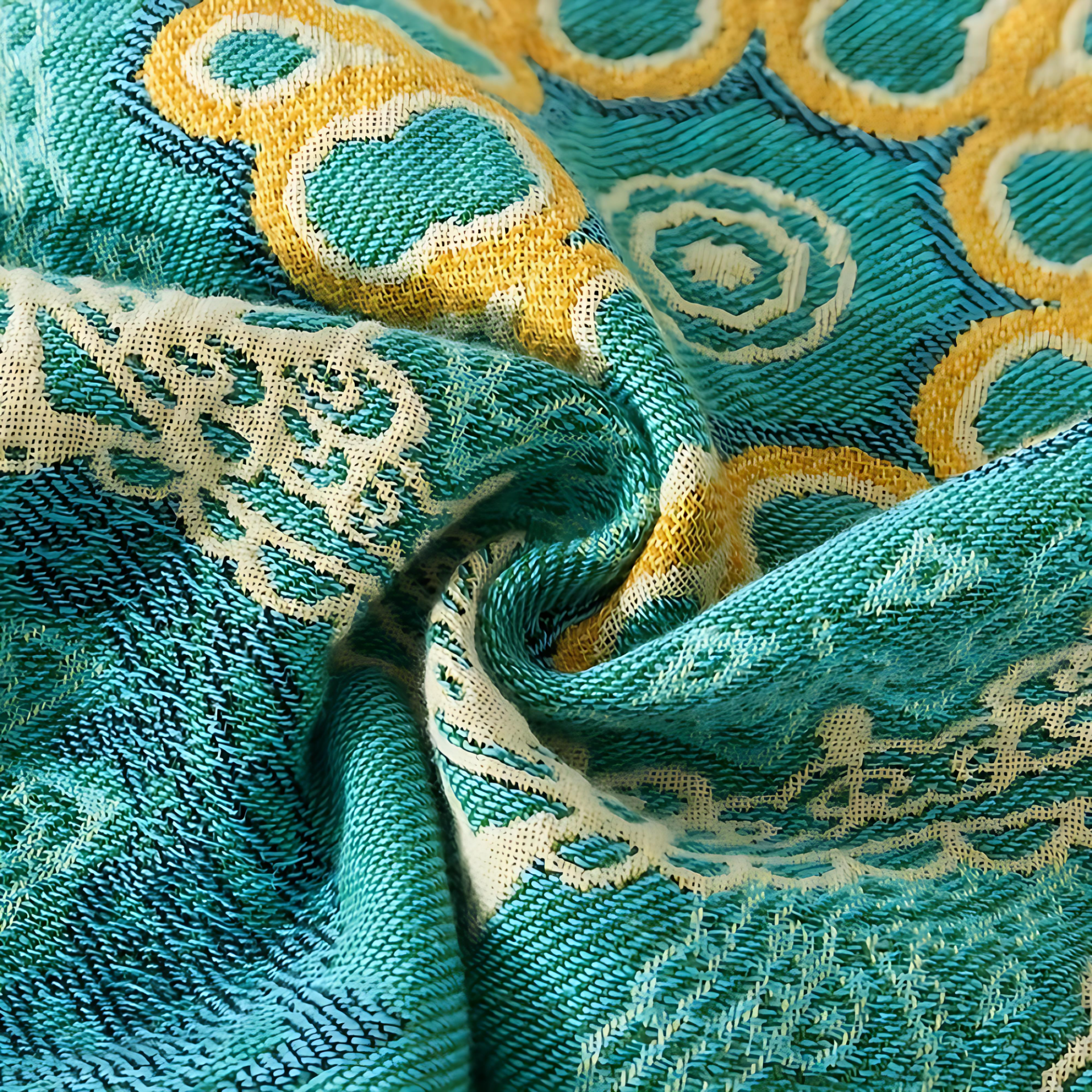 Manta Cuatro Estaciones de Algodón Mandala Teal