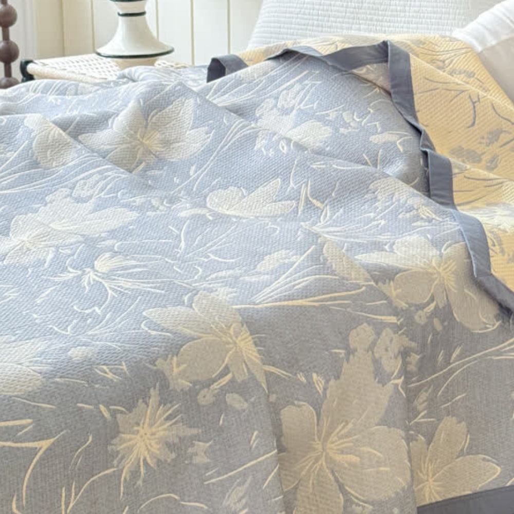 Manta Floral Reversible de Algodón Velurelle