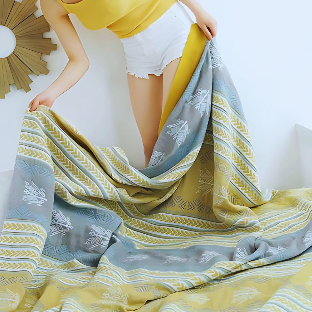 Manta Reversible de Algodón Wheatfield Dreams