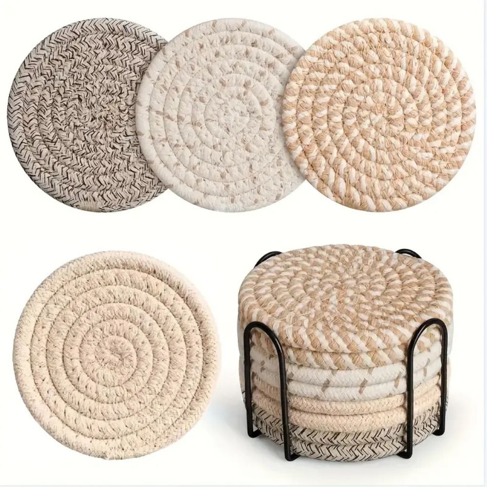 Geflochtenes Wirbel Untersetzer Set | 8-teiliges Set